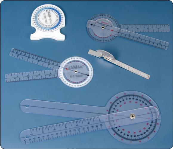 Figure 6.4 Different types of goniometers used to measure range of motion.