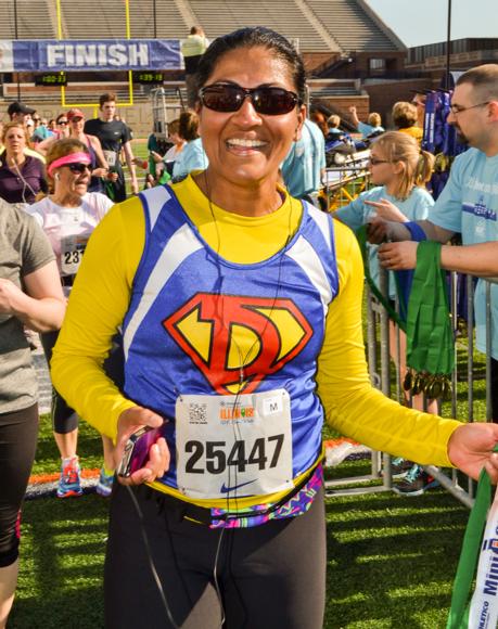 It's important to choose the clothes most comfortable for you. No matter what you're wearing, you'll still feel like a superhero when you finish your half marathon.