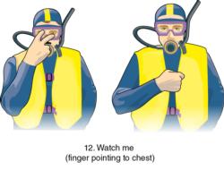 Figure 6.24 Scuba diving hand signals.