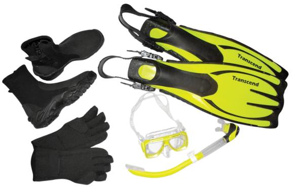 Figure 1.1 Required scuba diving training equipment.