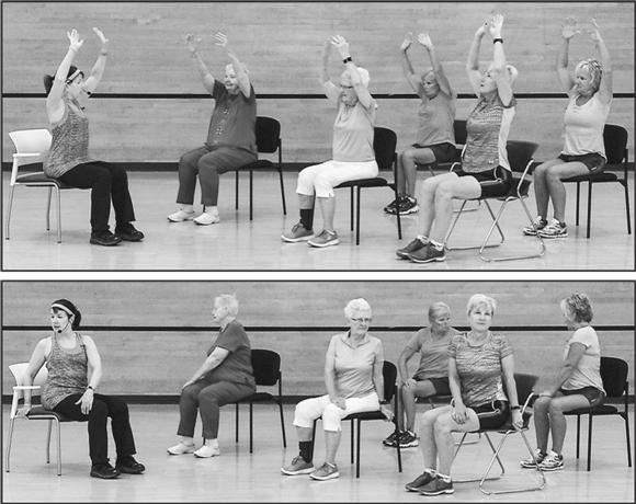 Older adult group exercise class.