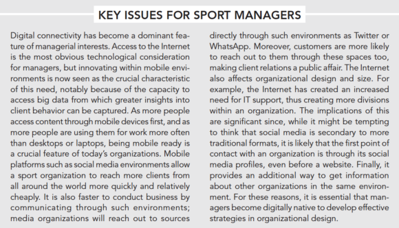 Key issues for sport managers